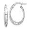 Rhodium Over 14k White Gold Polished and Textured 15/16" Oval
Hinged Hoop Earrings