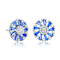 Sapphire Color CZ Wreath Stud Earrings In Sterling Silver