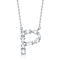 Initial P Mixed Cut CZ Pendant Necklace In Sterling Silver 18 Inch
