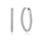 CZ Pave Inside-Out Hoop Earrings In Sterling Silver