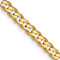 14k Yellow Gold 2.9mm Solid Flat Beveled Curb 28 Inch Chain