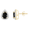 7x5mm Pear Shape Black Onyx And Created White Sapphire 10k Yellow Gold
Halo Stud Earrings