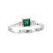 0.34ctw Emerald and Diamond Ring in 14k White Gold