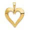 14k Yellow Gold 3D Polished Heart Pendant