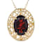 Garnet Oval Solitaire Pendant Necklace In 18K Gold Over Sterling Silver 6.00ct