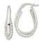 Rhodium Over Sterling Silver Polished Double Oval Hoop Earrings