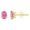 6x4mm Oval Pink Topaz 14k Yellow Gold Stud Earrings