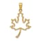 14k Yellow Gold Polished Cut-out Maple Leaf Pendant