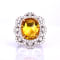 8.33 Ctw Yellow Sapphire and 2.28 Ctw Diamond Ring in 18K WG