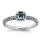 Sterling Silver Stackable Expressions Checker-cut Blue Topaz Antiqued
Ring 0.28ctw