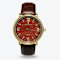 Croton Stainless Steel Quartz Watch with Rust Color Glass Dial and
Leather Strap