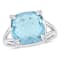 9ctw Sky Blue and White Topaz Split Shank Cocktail Ring in Sterling Silver