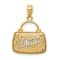 14k Yellow Gold 3D and Rhodium Over 14k Yellow Gold 3D Textured
Reversible Mom Handbag Pendant