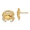 14k Yellow Gold Textured and Polished 2D Crab Stud Earrings