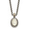 Sterling Silver with 14K Accent Antiqued Mother Of Pearl Necklace