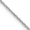 Rhodium Over 10k White Gold 1.2mm Solid Cable 16 Inch Chain