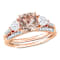 White Topaz, Morganite and Diamond 10K Rose Gold Ring 2.29ctw