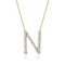 Lab-Grown Diamond Initial N Necklace In 14K Gold Over Sterling Silver 0.50ctw