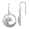 Rhodium Over Sterling Silver Polished Cubic Zirconia Wave Dangle Earrings
