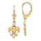14k Yellow Gold Small Fleur-De-Lis Dangle Earrings