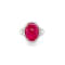 10.35 Ctw Ruby and 0.28 Ctw White Diamond Ring in 14K WG