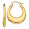 14k Yellow Gold 1 3/16" Polished Hoop Earrings