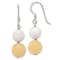 Sterling Silver Polished White Howlite and Yellow Jadeite Dangle Earrings