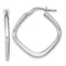 Rhodium Over 14k White Gold 15/16" Polished Square Hoops
