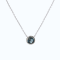 London Blue Topaz with White Topaz Halo Rhodium Over Sterling Silver Necklace
