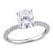 2 CT DEW Created Moissanite and 1/10 CT TW Diamond Engagement Ring in
14K White Gold
