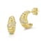 Sterling Statements 14K Yellow Gold Over Sterling Silver CZ Criossant Hoops