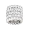 Set Of 5 CZ Eternity Band Rings In Rhodium Over Brass