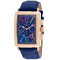 Christian Van Sant Men's Prodigy Blue Dial, Multi-color Accents, Rose
Bezel, Blue Leather Watch