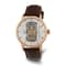 Charles Hubert Rose IP-plated White Skeleton Dial Automatic Watch