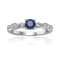 Blue Sapphire with Moissanite Accents Sterling Silver Ring, 0.74ctw