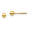 14k Yellow Gold 3mm Ball Push On and Screw Off Stud Earrings