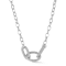 Rachel Zoe Triple Pave CZ Open Link Statement Necklace in Rhodium Over Brass