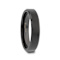 ELISE Black Tungsten Ring with Polished Beveled Edges and Brush Finished
Center 4mm