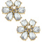 Brooke Gold Tone Rhinestone Clear Flower Stud Earrings