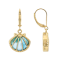 Larimar Seashell Dangle Earrings In 18K Gold Over Sterling Silver