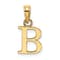 14k Yellow Gold Polished Block Letter B Initial Pendant