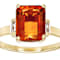 Citrine Rectangular Octagonal And White Zircon Ring In 18K Gold Over
Sterling Silver 3.11ctw