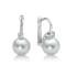 14KW  Earrings  0.10 ctw  Diamond  8.5mm Akoya Pearl