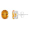 8x6mm Oval Citrine Rhodium Over Sterling Silver Stud Earrings