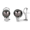 14KW 0.18 ctw  Diamond 9mm Tahitian Pearl Earrings