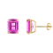 Octagon Lab Created Pink Sapphire 10K Yellow Gold Earrings 4.80ctw