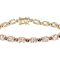Morganite And Pink Color Shift Garnet Tennis Bracelet In Solid 10K
Yellow Gold 7.80ctw