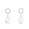 7.5-8mm White Cultured Freshwater Pearl Rhodium Over Sterling Silver Earrings