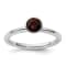 Sterling Silver Stackable Expressions High 5mm Purple Crystal Ring