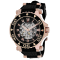 Seapro Men's Seaway Black Dial and Bezel with Rose Accents, Black Rubber
Strap Watch